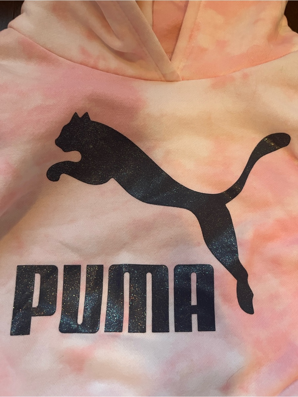 Puma Kids Chalk Pink Tie-Dye Hoodie with Logo - Picture 6 of 6